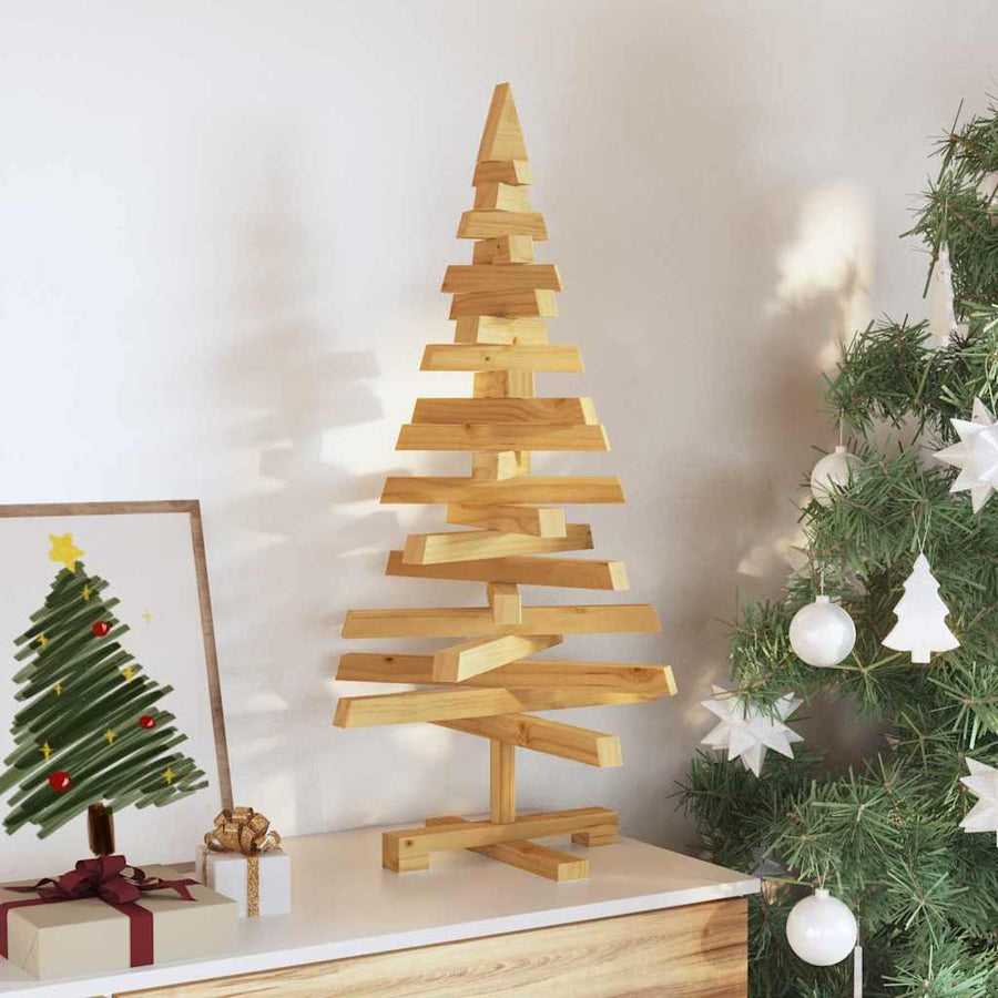 Kerstbomen met standaard Bruin 90 cm Massief grenenhout