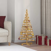 Kerstboom 120 cm massief grenenhout bruin