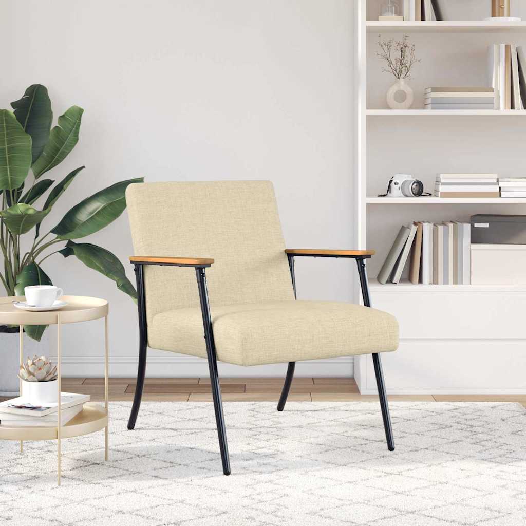 Fauteuil Crème 59 x 75 x 78 cm Stof