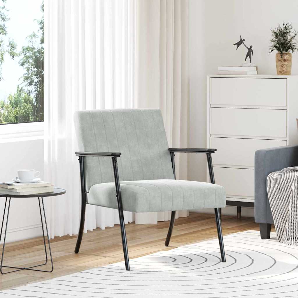 Fauteuil Lichtgrijs 59 x 75 x 78 cm Fluweel