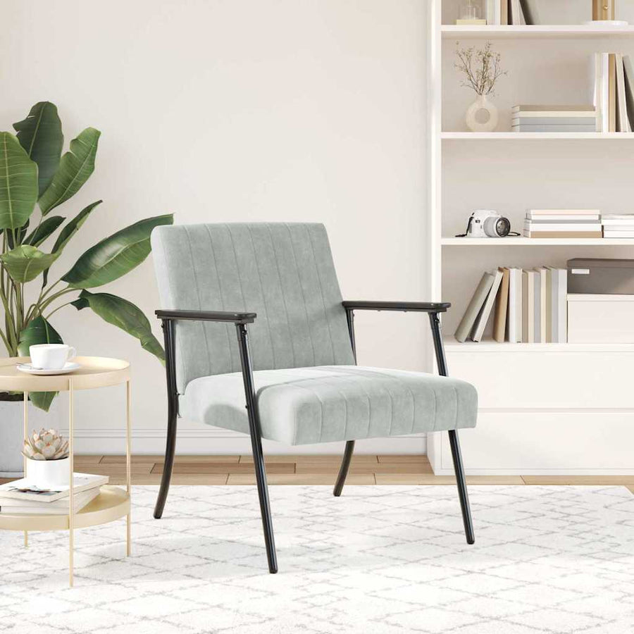 Fauteuil Lichtgrijs 59 x 75 x 78 cm Fluweel