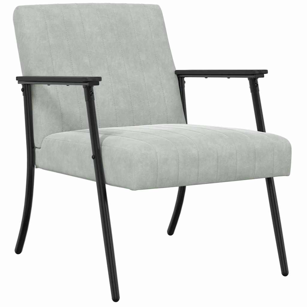 Fauteuil Lichtgrijs 59 x 75 x 78 cm Fluweel