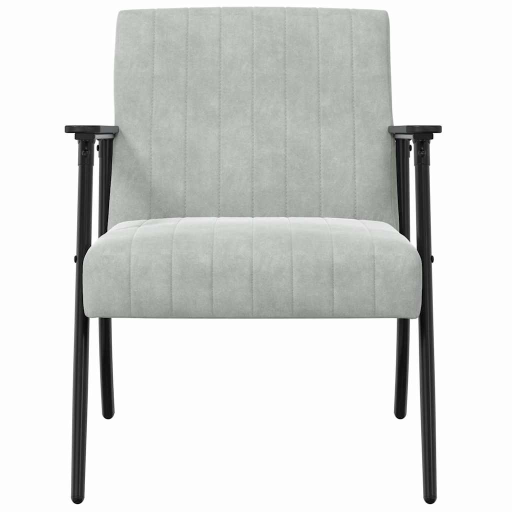 Fauteuil Lichtgrijs 59 x 75 x 78 cm Fluweel
