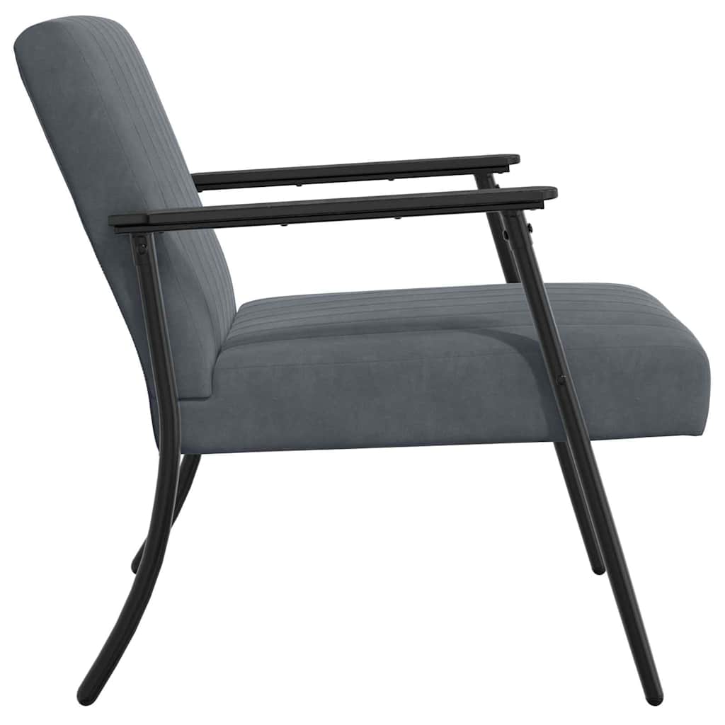 Fauteuil Donkergrijs 59 x 75 x 78 cm Fluweel