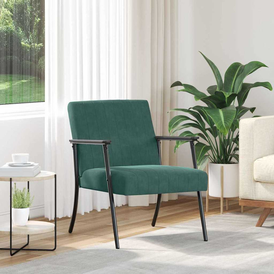 Fauteuil Donkergroen 59 x 75 x 78 cm Fluweel