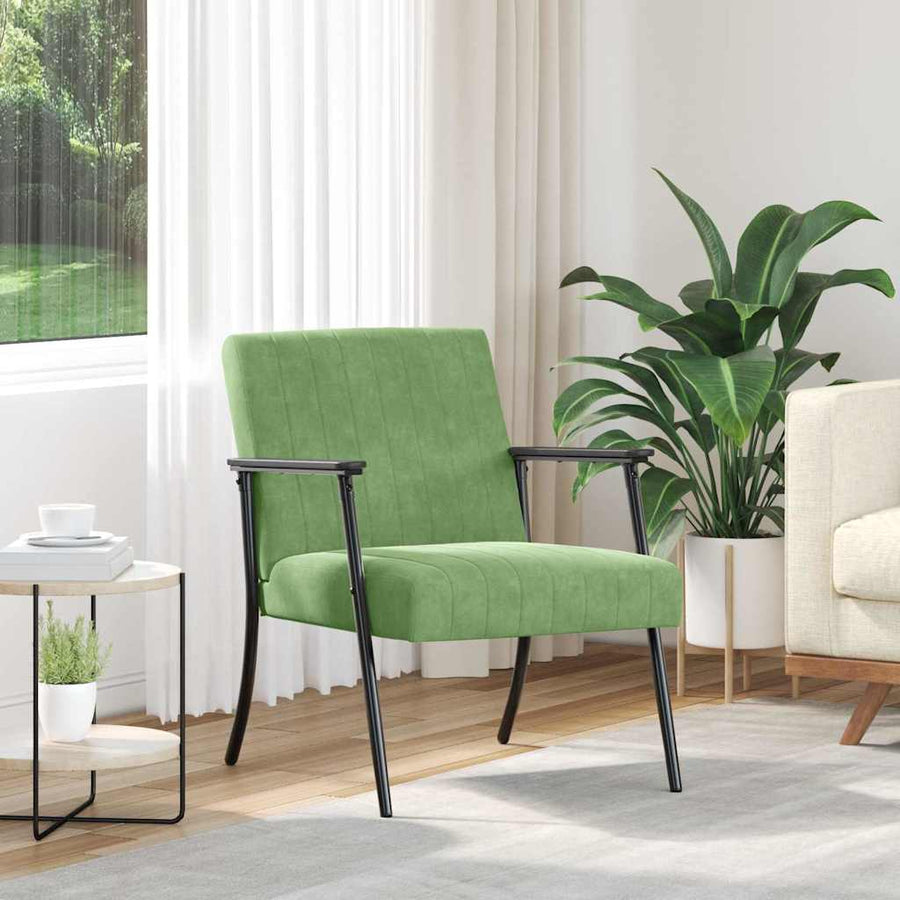 Fauteuil Lichtgroen 59 x 75 x 78 cm Fluweel