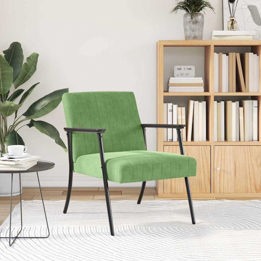 Fauteuil Lichtgroen 59 x 75 x 78 cm Fluweel