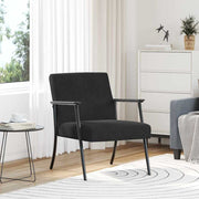 Fauteuil fluweel zwart 59x75x78 cm