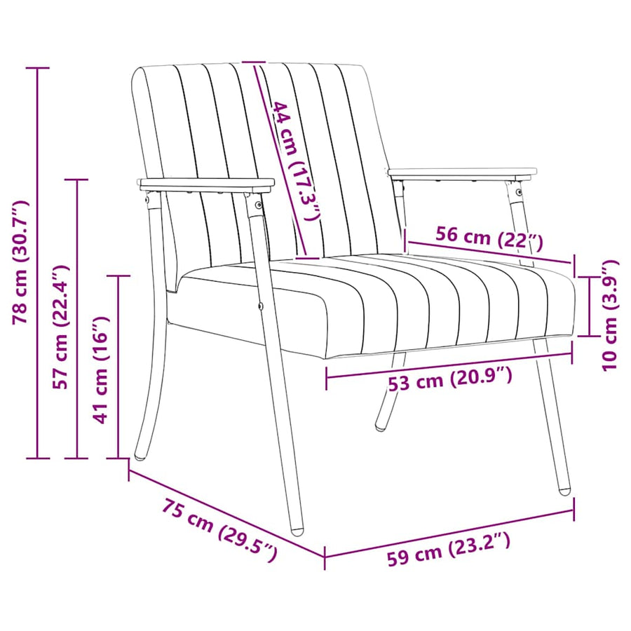 Fauteuil Zwart 59 x 75 x 78 cm Fluweel