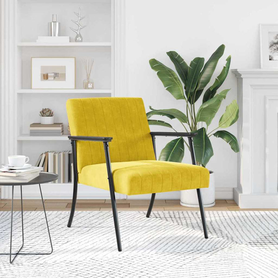 Fauteuil Geel 59 x 75 x 78 cm Fluweel