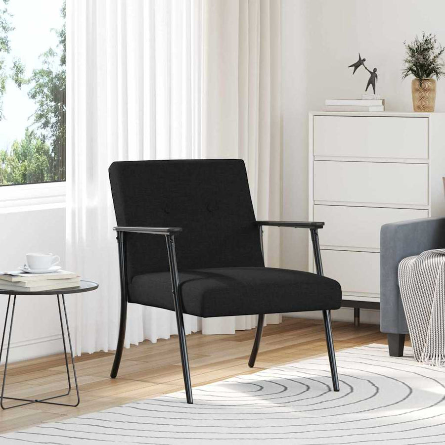 Fauteuil Zwart 59 x 75 x 78 cm Stof