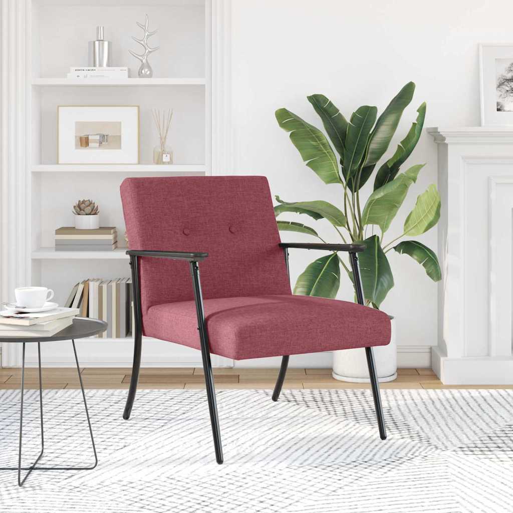 Fauteuil Wijnrood 59 x 75 x 78 cm Stof