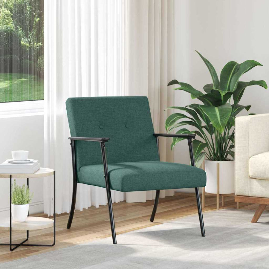 Fauteuil Donkergroen 59 x 75 x 78 cm Stof