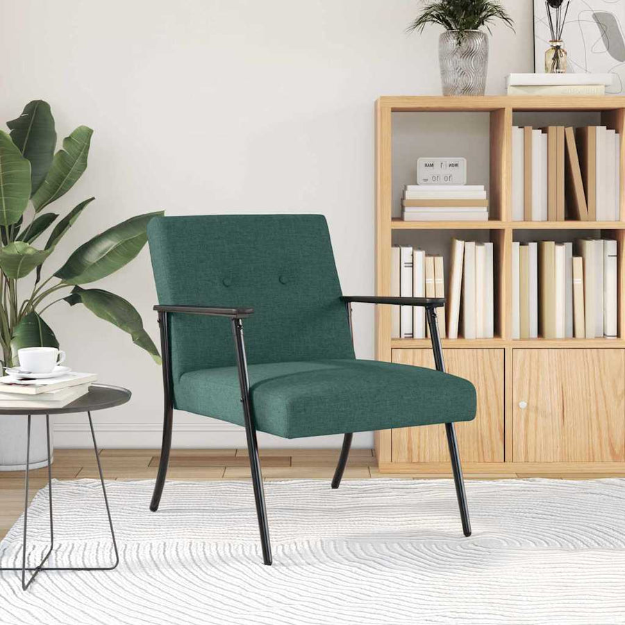 Fauteuil Donkergroen 59 x 75 x 78 cm Stof