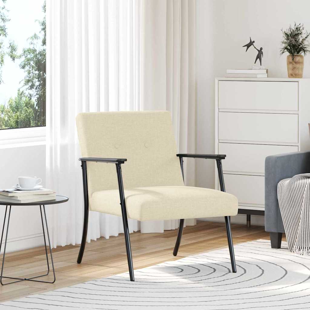 Fauteuil Crème 59 x 75 x 78 cm Stof