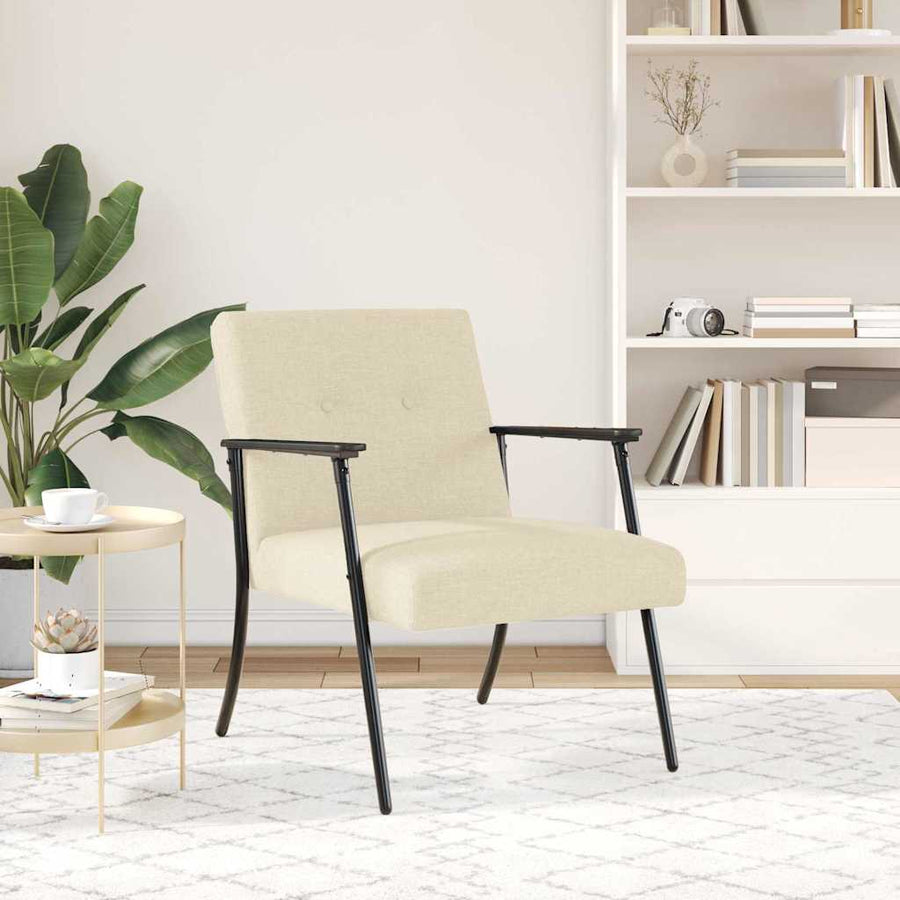 Fauteuil Crème 59 x 75 x 78 cm Stof