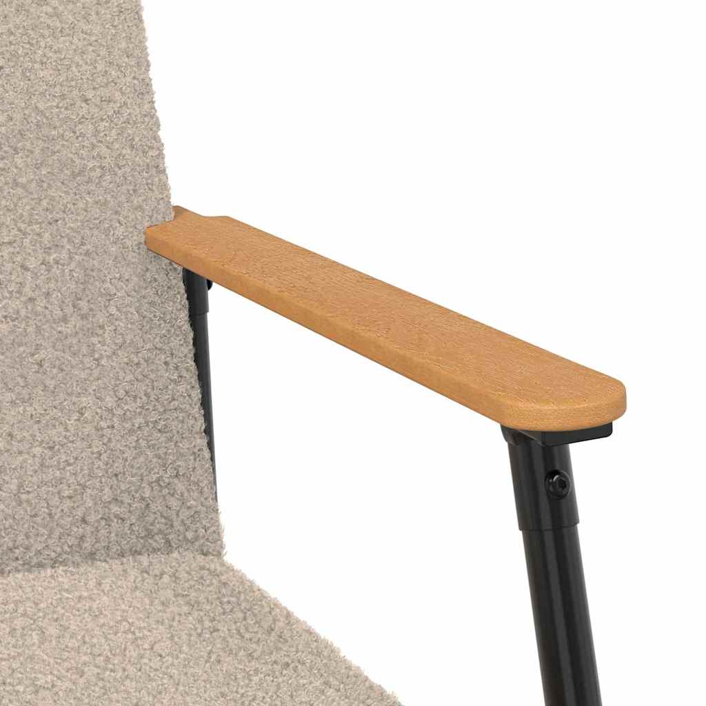 Fauteuil Lichtgrijs 59 x 75 x 78 cm Krullend Wol-achtig Stof