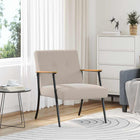 Fauteuil lichtgrijs krullend wol-achtig stof 59x75x78 cm