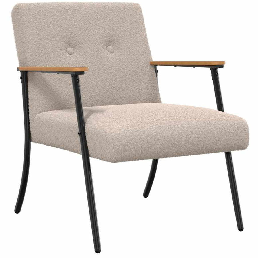 Fauteuil Lichtgrijs 59 x 75 x 78 cm Krullend Wol-achtig Stof