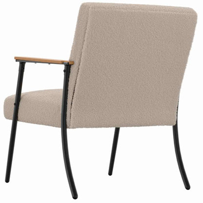 Fauteuil Lichtgrijs 59 x 75 x 78 cm Krullend Wol-achtig Stof