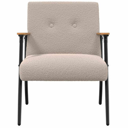 Fauteuil Lichtgrijs 59 x 75 x 78 cm Krullend Wol-achtig Stof