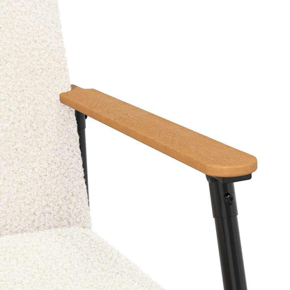 Fauteuil Crème 59 x 75 x 78 cm Krullend Wol-achtig Stof