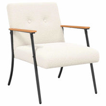 Fauteuil Crème 59 x 75 x 78 cm Krullend Wol-achtig Stof