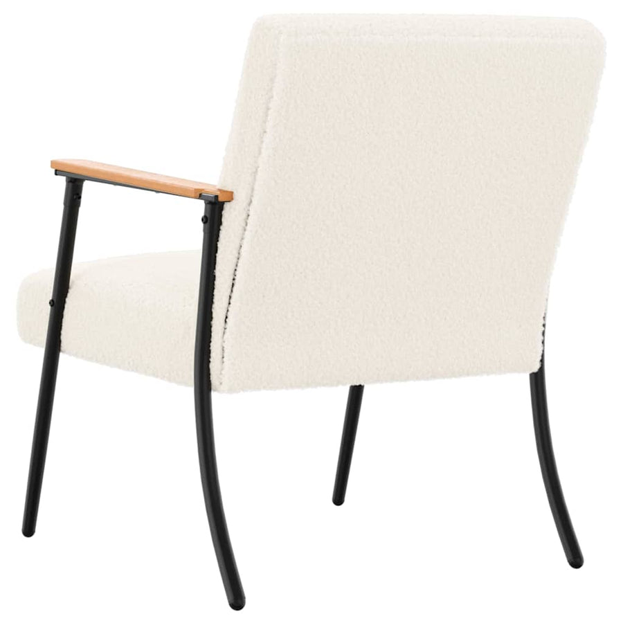 Fauteuil Crème 59 x 75 x 78 cm Krullend Wol-achtig Stof