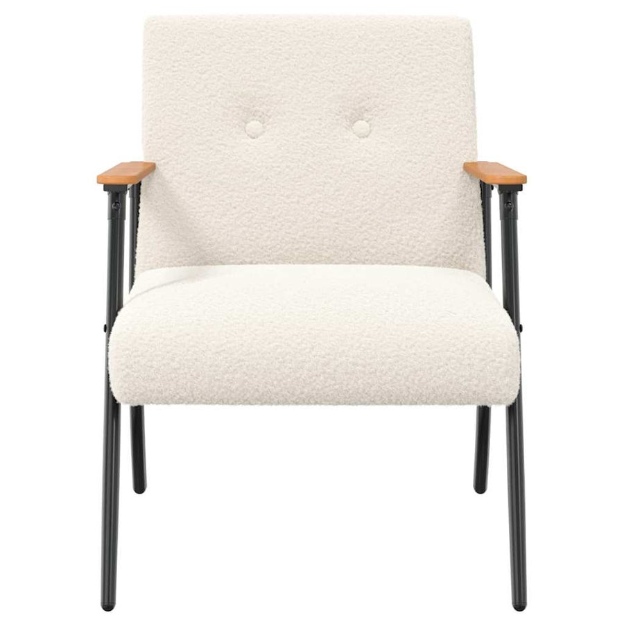 Fauteuil Crème 59 x 75 x 78 cm Krullend Wol-achtig Stof