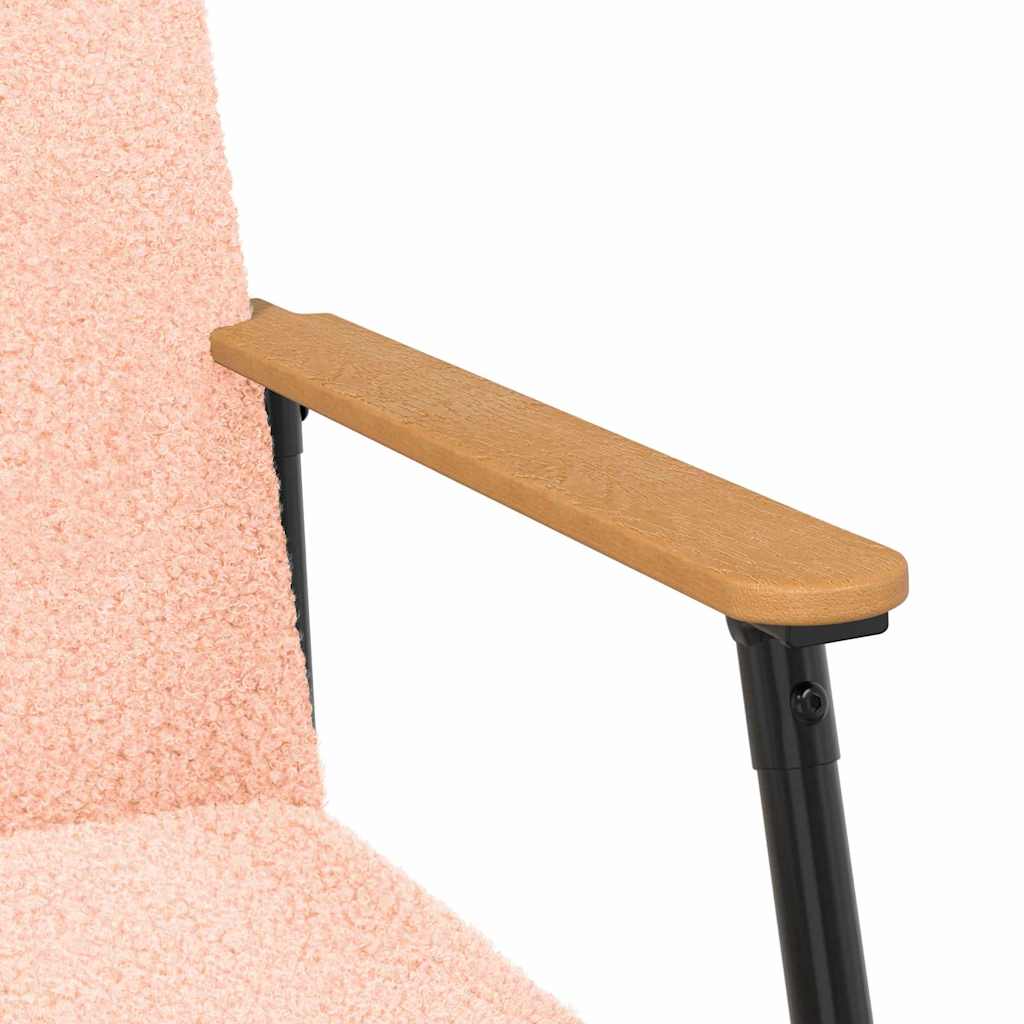 Fauteuil Roze 59 x 75 x 78 cm Krullend Wol-achtig Stof