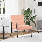 Fauteuil roze 59x75x78 cm krullend stof