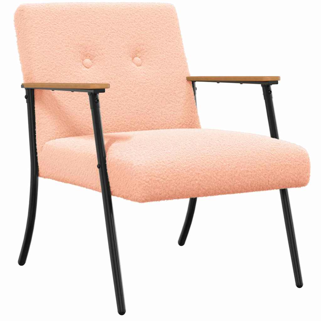 Fauteuil Roze 59 x 75 x 78 cm Krullend Wol-achtig Stof