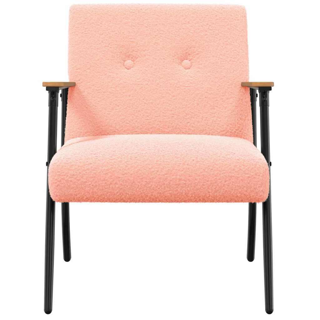 Fauteuil Roze 59 x 75 x 78 cm Krullend Wol-achtig Stof