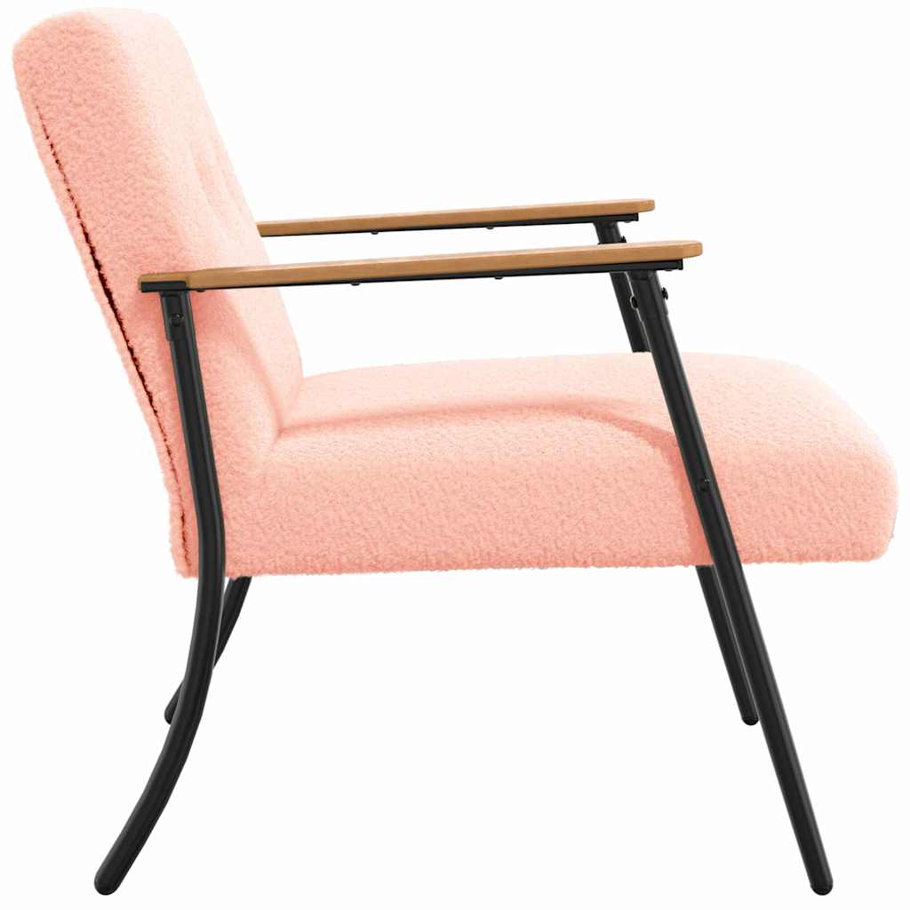 Fauteuil Roze 59 x 75 x 78 cm Krullend Wol-achtig Stof
