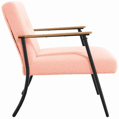Fauteuil Roze 59 x 75 x 78 cm Krullend Wol-achtig Stof