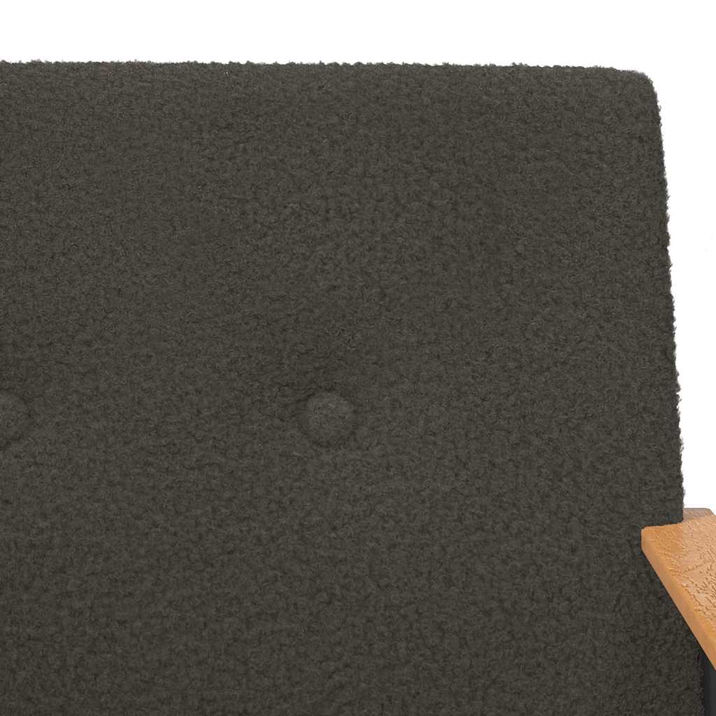 Fauteuil Donkergrijs 59 x 75 x 78 cm Krullend Wol-achtig Stof