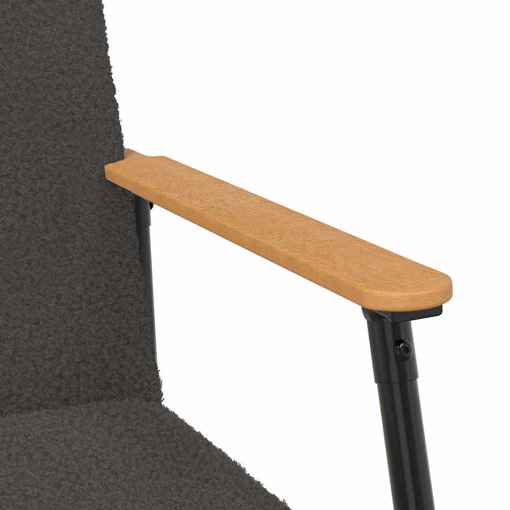 Fauteuil Donkergrijs 59 x 75 x 78 cm Krullend Wol-achtig Stof