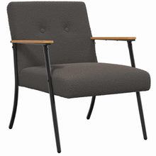 Fauteuil Donkergrijs 59 x 75 x 78 cm Krullend Wol-achtig Stof