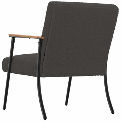 Fauteuil Donkergrijs 59 x 75 x 78 cm Krullend Wol-achtig Stof