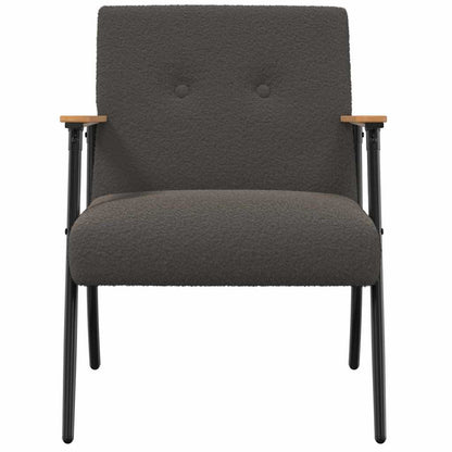 Fauteuil Donkergrijs 59 x 75 x 78 cm Krullend Wol-achtig Stof