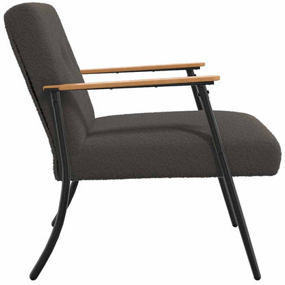Fauteuil Donkergrijs 59 x 75 x 78 cm Krullend Wol-achtig Stof