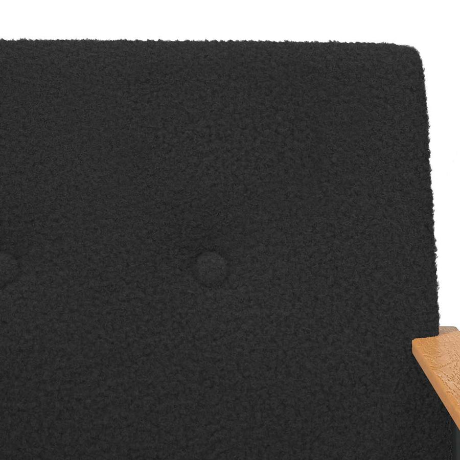 Fauteuil Zwart 59 x 75 x 78 cm Krullend Wol-achtig Stof