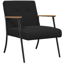 Fauteuil Zwart 59 x 75 x 78 cm Krullend Wol-achtig Stof