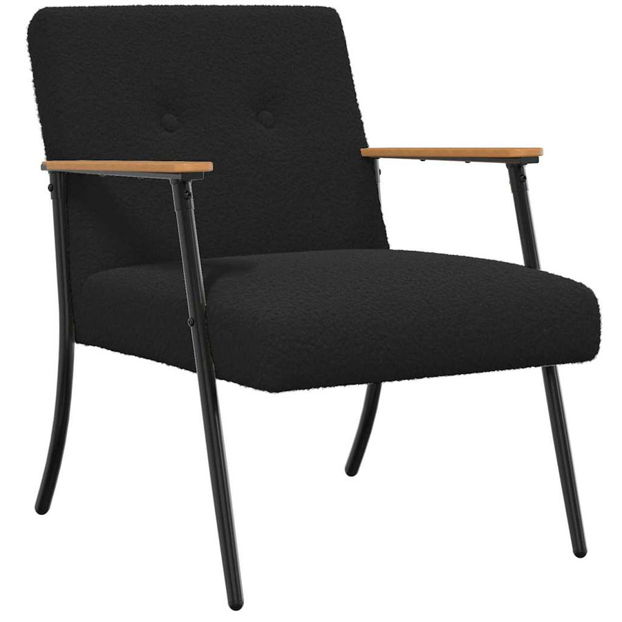 Fauteuil Zwart 59 x 75 x 78 cm Krullend Wol-achtig Stof