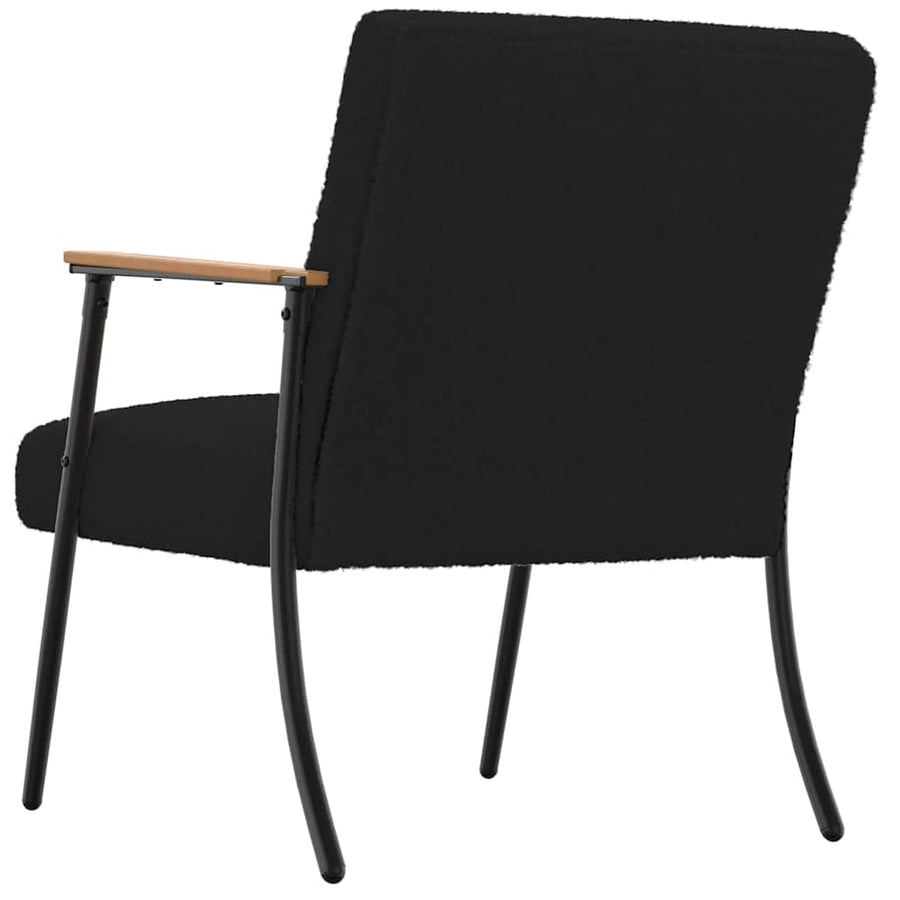 Fauteuil Zwart 59 x 75 x 78 cm Krullend Wol-achtig Stof