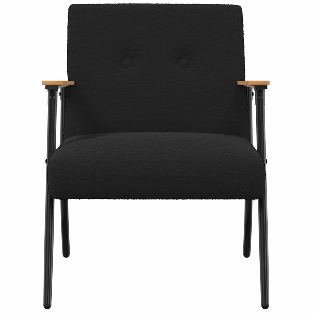 Fauteuil Zwart 59 x 75 x 78 cm Krullend Wol-achtig Stof