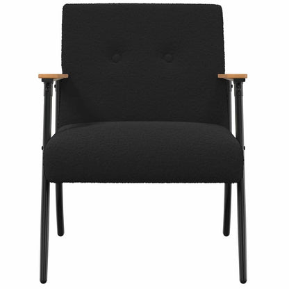 Fauteuil Zwart 59 x 75 x 78 cm Krullend Wol-achtig Stof
