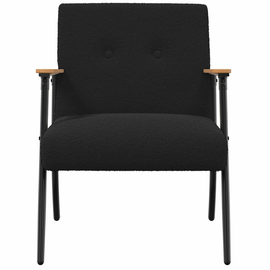 Fauteuil Zwart 59 x 75 x 78 cm Krullend Wol-achtig Stof
