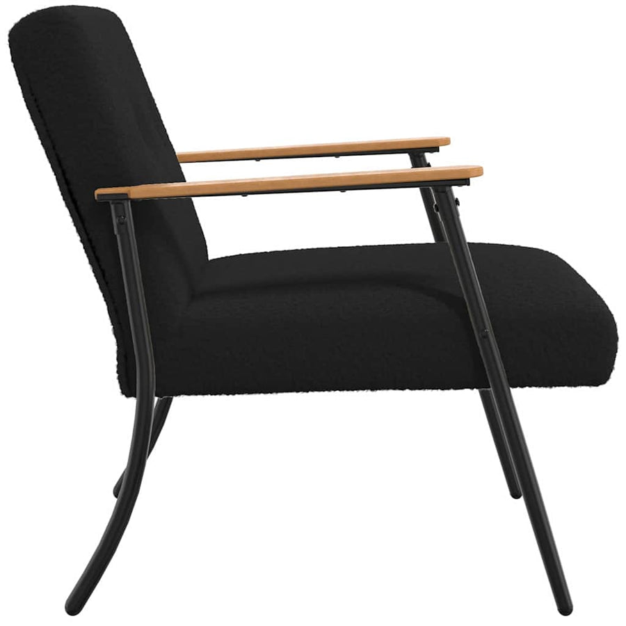 Fauteuil Zwart 59 x 75 x 78 cm Krullend Wol-achtig Stof