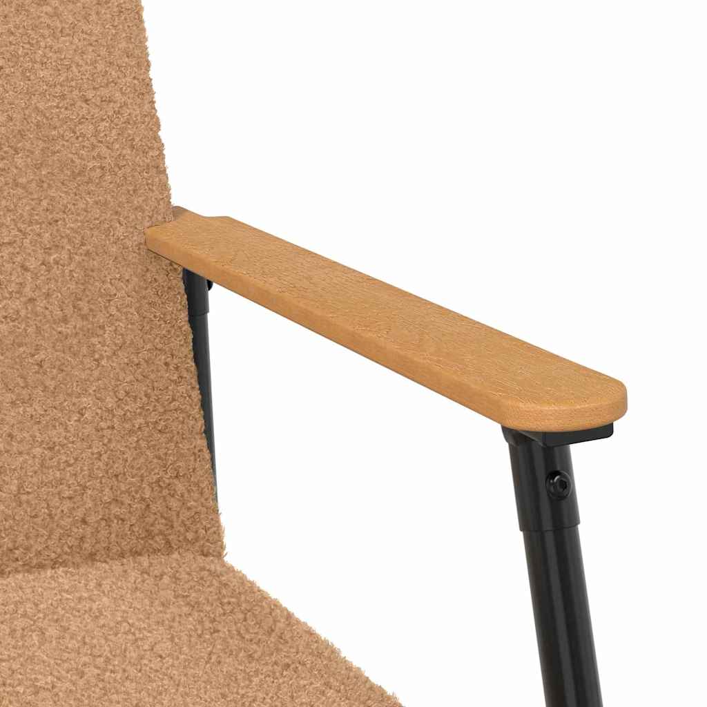 Fauteuil Beige 59 x 75 x 78 cm Krullend Wol-achtig Stof